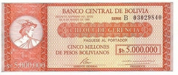 5000000 pesos bolivianos