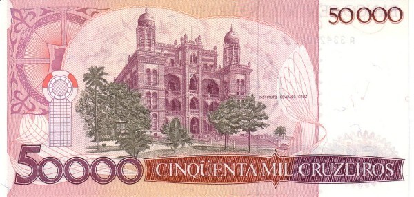 50 cruzados (Sobreimpressão em 50000 cruzeiros P#204)