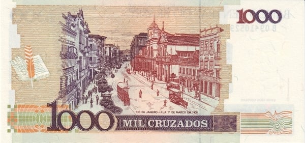 1 cruz (Sobreimpressão em 1000 cruzes P#213)