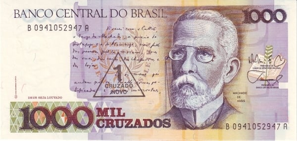 1 cruz (Sobreimpressão em 1000 cruzes P#213)