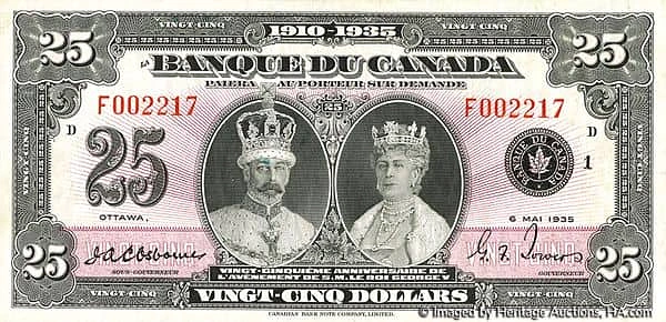 25 Dollars King George V - French