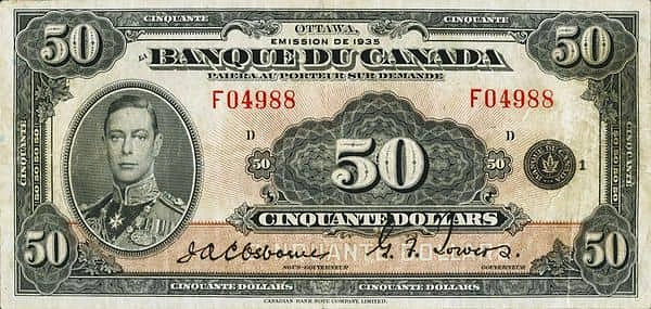 50 Dollars French