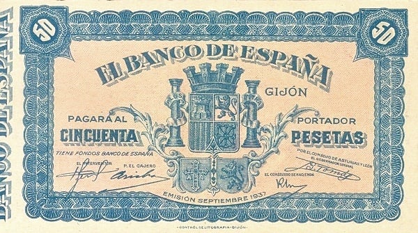 50 pesetas Gijón