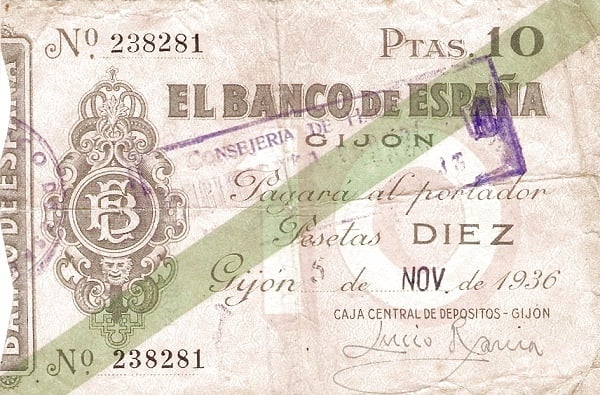 10 pesetas Gijón