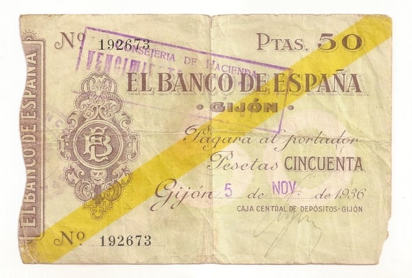 50 pesetas Gijón