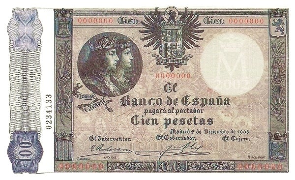 100 pesetas