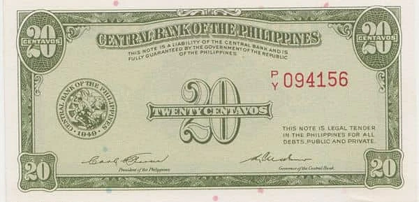 20 Centavos Thomas de la Rue