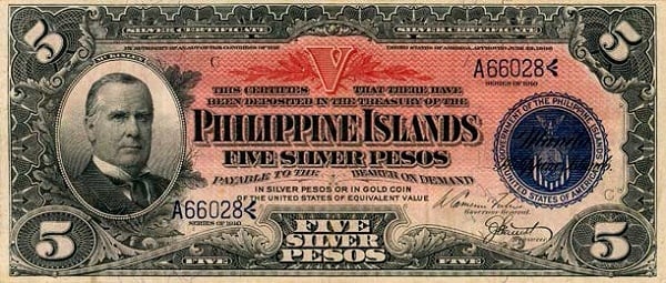 5 pesos de prata