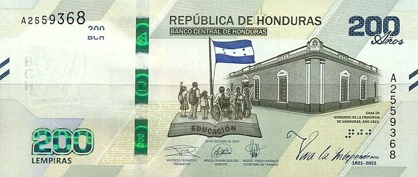 200 lempiras (Bicentenário da Independência)