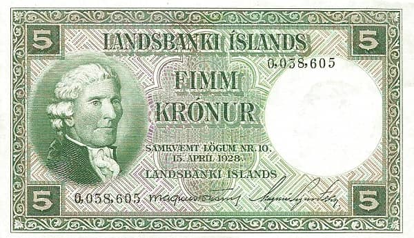 5 Krónur Landsbanki Íslands