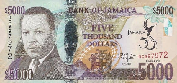 5000 Dollars Golden Jubilee of Jamaica 2012 Jamaica | Foronum