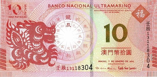 10 patacas (Ano do Dragão)