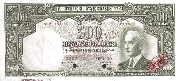 500 Lira Inönü