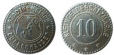 10 pfennig  (Cidade de Zuffenhausen-Länder Württemberg)