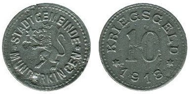 10 pfennig (Cidade de Munderkingen-Estado Federal de Württemberg)