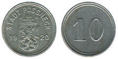 10 pfennig (Ciudad de Pößneck-Estado federado de Turingia)