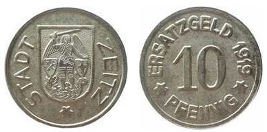 10 pfennig (Cidade de Zeitz-Prússia Província da Saxónia)