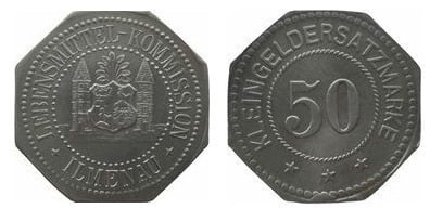 50 pfennig (Ciudad de Ilmenau-Estado federado de Sajonia-Weimar-Eisenach)