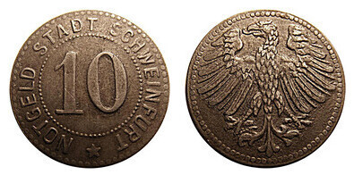 10 pfennig (Cidade de Schweinfurt - Land da Baviera)