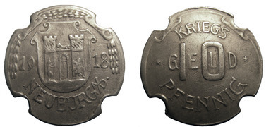 10 pfennig (Cidade de Neuburg an der Donau-Länder da Baviera)