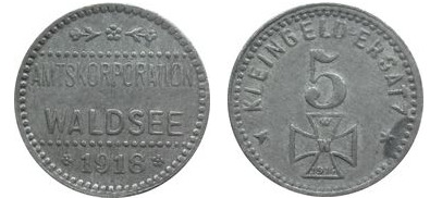 5 pfennig (Distrito de Waldsee-Land de Württemberg)