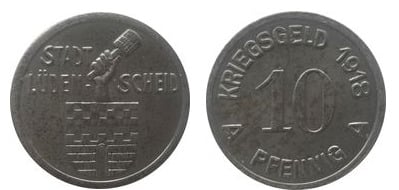 10 pfennigs (cidade de Lüdenscheid - província prussiana da Vestefália)