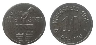 10 pfennigs (cidade de Lüdenscheid - província prussiana da Vestefália)