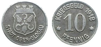 10 pfennigs (Cidade de Oberglogau-Província da Alta Silésia)