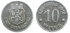10 pfennigs (Cidade de Oberglogau-Província da Alta Silésia)
