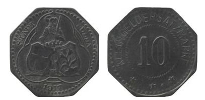 10 pfennig (cidade de Fulda - província prussiana de Hesse-Nassau)