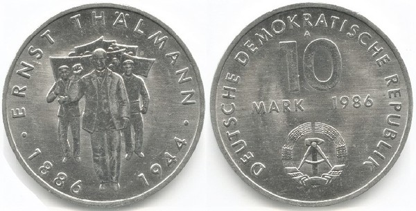 10 mark (Centenário do nascimento de Ernst Thalmann)