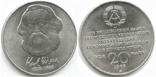 20 mark (Centenário da morte de Karl Marx)