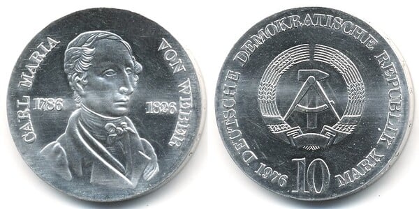 10 mark (Centenário da morte de Carl Maria von Weber)