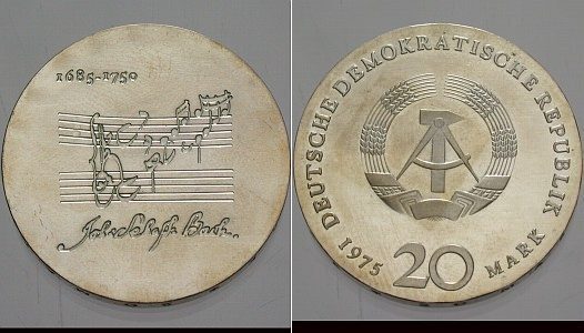 20 mark (225º aniversário da morte de Johann Sebastian Bach)