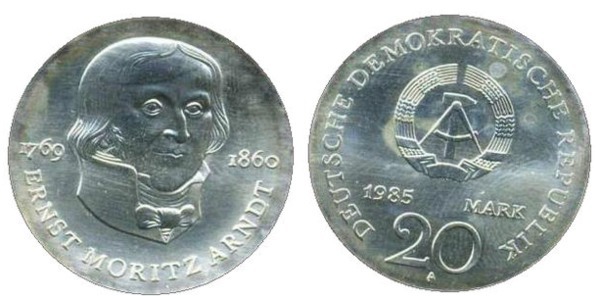 20 mark (125º aniversário da morte de Ernst Moritz Arndt)