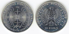 10 euro (Heinrich Hertz - 125 Anos Raios Eléctricos)