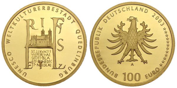 100 euro (Centenário Quedlinburg - Património Mundial da UNESCO)