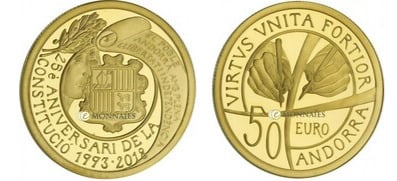 50 euros (25º aniversário da Constituição de Andorra)