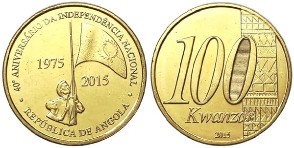 100 kwanzas  (40º Aniversário da Independência)