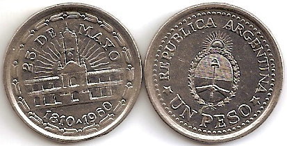 1 peso (150º aniversário da Revolução de maio de 1810)