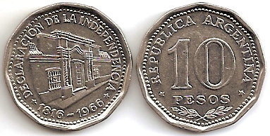 10 pesos (150º aniversário da Declaração de Independência)