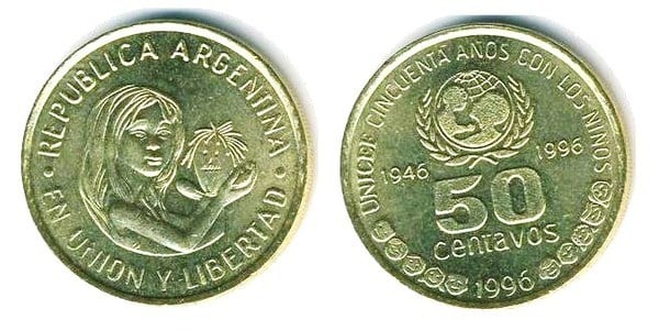 50 centavos (50º aniversário da UNICEF)