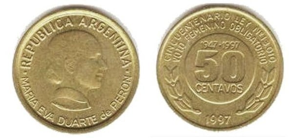 50 centavos (50º aniversário da obrigatoriedade do voto feminino)