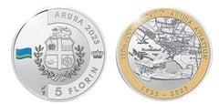 5 florins (100 anos de aviação em Aruba)