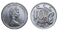 10 cêntimos (anverso Lyrebird-Machin)