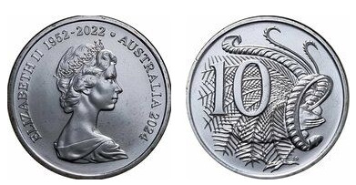 10 cêntimos (anverso Lyrebird-Machin)