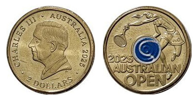 2 dólares (Open da Austrália de ténis feminino - Azul)