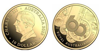 10 dólares (60 anos da Real Casa da Moeda da Austrália)