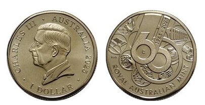 1 dólar (60 anos da Royal Australian Mint)