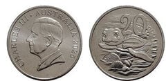 20 cêntimos (Tartaruga de couro gira)